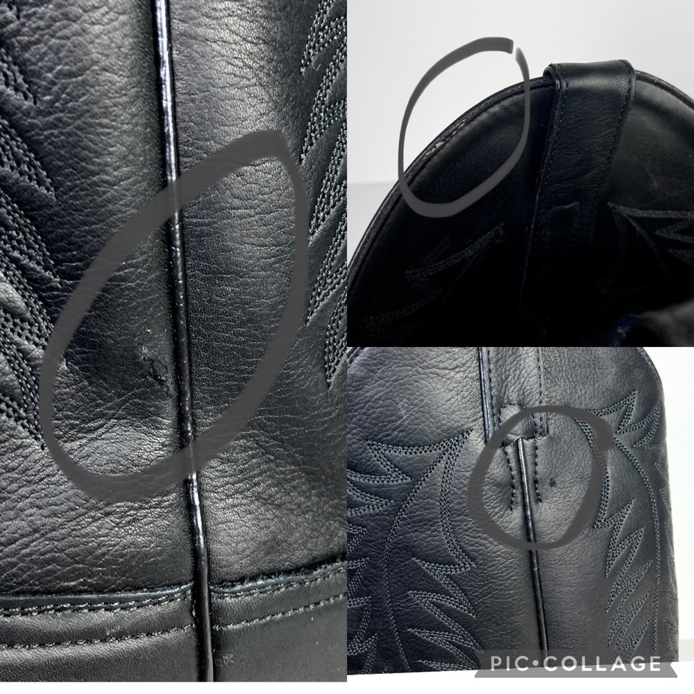 Justin Womens Black Leather Western Boot 6 B - Picture 4 of 16